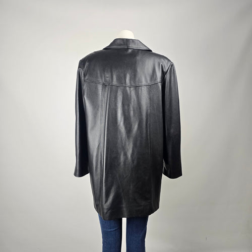 Boutique of Leathers Canada Women's Black Genuine Leather Coat Jacket Size 16