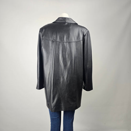 Boutique of Leathers Canada Women's Black Genuine Leather Coat Jacket Size 16