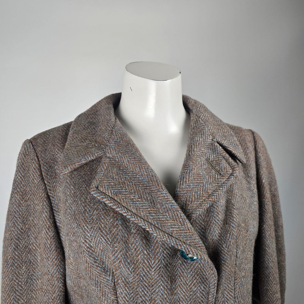 Reworked Vintage Eaton's Tweed Cropped Blazer Herringbone Canada Size M