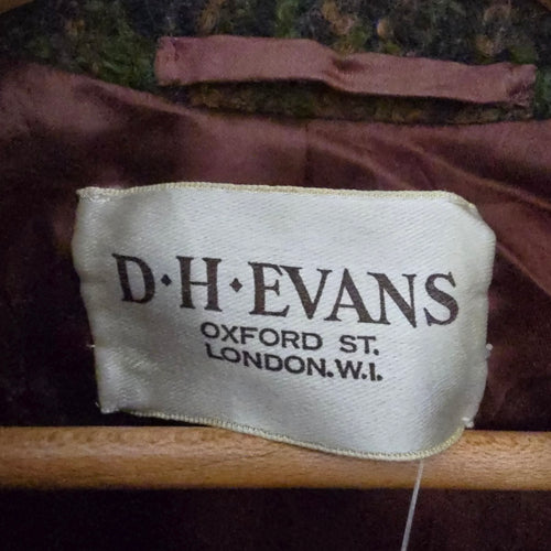 Vintage 60s 70s Seigal England Plaid Wool Coat D.H. Evans London Size M/L