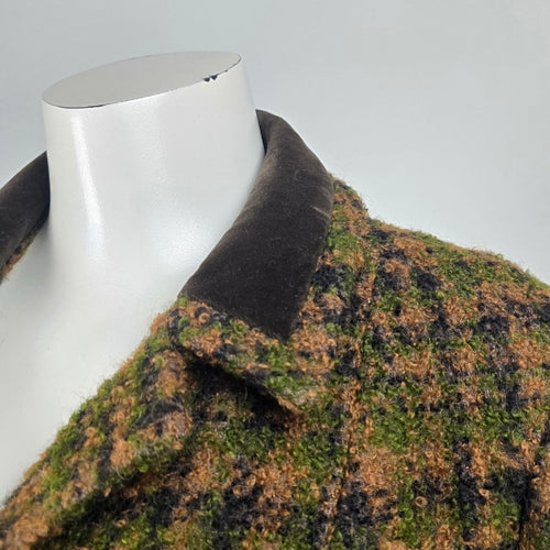 Vintage 60s 70s Seigal England Plaid Wool Coat D.H. Evans London Size M/L