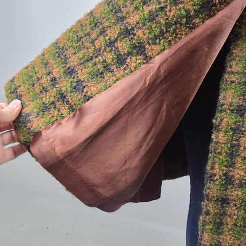 Vintage 60s 70s Seigal England Plaid Wool Coat D.H. Evans London Size M/L