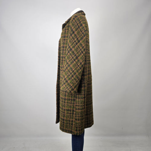 Vintage 60s 70s Seigal England Plaid Wool Coat D.H. Evans London Size M/L