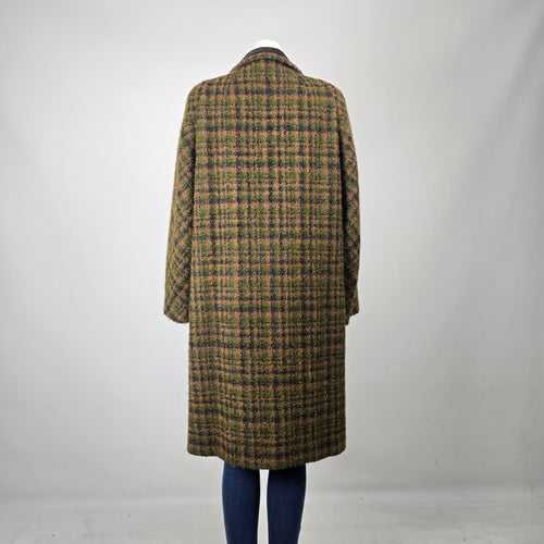 Vintage 60s 70s Seigal England Plaid Wool Coat D.H. Evans London Size M/L