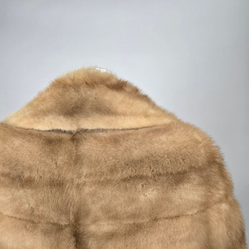 Vintage Blonde Mink Fur Stole Bear's Custom Furs Monogrammed Satin Lining