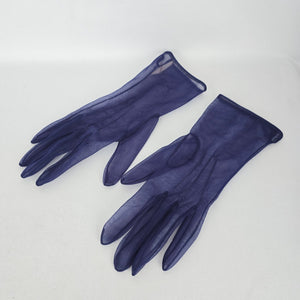 Vintage Max Mayers Sheer Navy Gloves, Size 7½