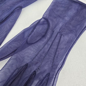 Vintage Max Mayers Sheer Navy Gloves, Size 7½