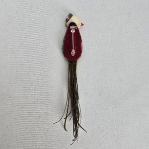 Vintage Handmade Feather Bird Brooch Pin Folk Art