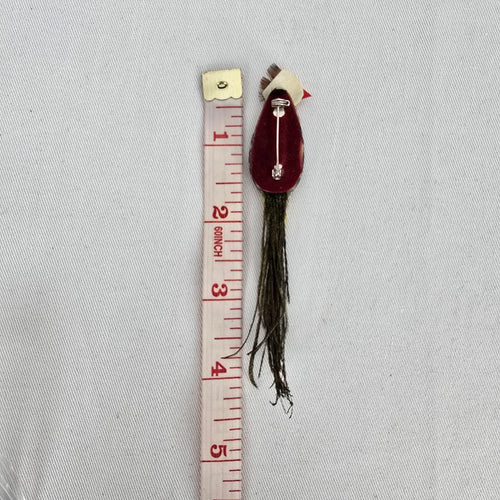 Vintage Handmade Feather Bird Brooch Pin Folk Art