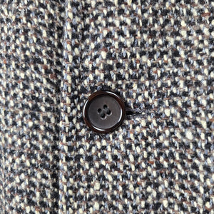 Vintage Barclay Coatings All Wool Tweed Overcoat Long Coat Brown Cream L-XL