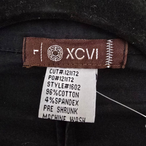 XCVI Black Tie Front Utility Jacket Bell Sleeve Cotton Blend Size L