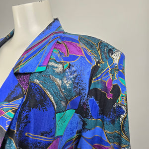 Vintage By Giovanni Abstract Print Rayon Blazer Jacket Women's Size 12