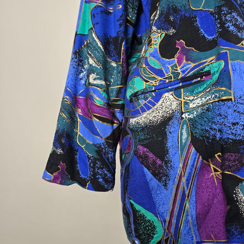 Vintage By Giovanni Abstract Print Rayon Blazer Jacket Women's Size 12