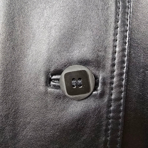 Vintage Boutique of Leathers Genuine Leather Black Button Front Jacket Size 14