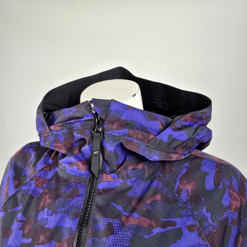 Lululemon Rain For Daze Jacket II Purple Camo Hooded Rain Jacket Women's 6