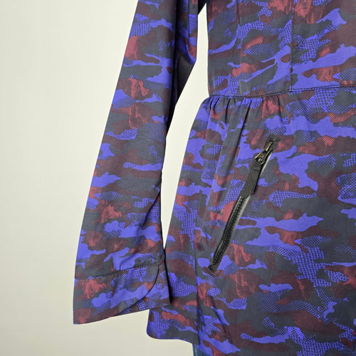 Lululemon Rain For Daze Jacket II Purple Camo Hooded Rain Jacket Women's 6