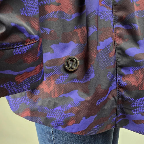 Lululemon Rain For Daze Jacket II Purple Camo Hooded Rain Jacket Women's 6