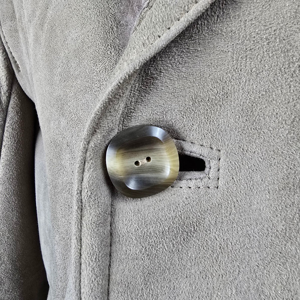 Vintage Benjamin Simon Suede Double-Breasted Coat Oversized Boyfriend Fit, Shearling Size L/XL