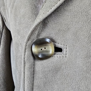 Vintage Benjamin Simon Suede Double-Breasted Coat Oversized Boyfriend Fit, Shearling Size L/XL