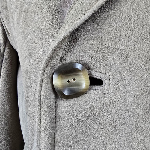 Vintage Benjamin Simon Suede Double-Breasted Coat Oversized Boyfriend Fit, Shearling Size L/XL