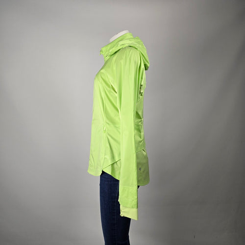 Lululemon Lime Green Hooded Lightweight Zip-Up Running Jacket Women's Size 10