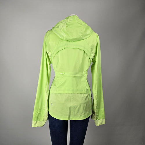 Lululemon Lime Green Hooded Lightweight Zip-Up Running Jacket Women's Size 10