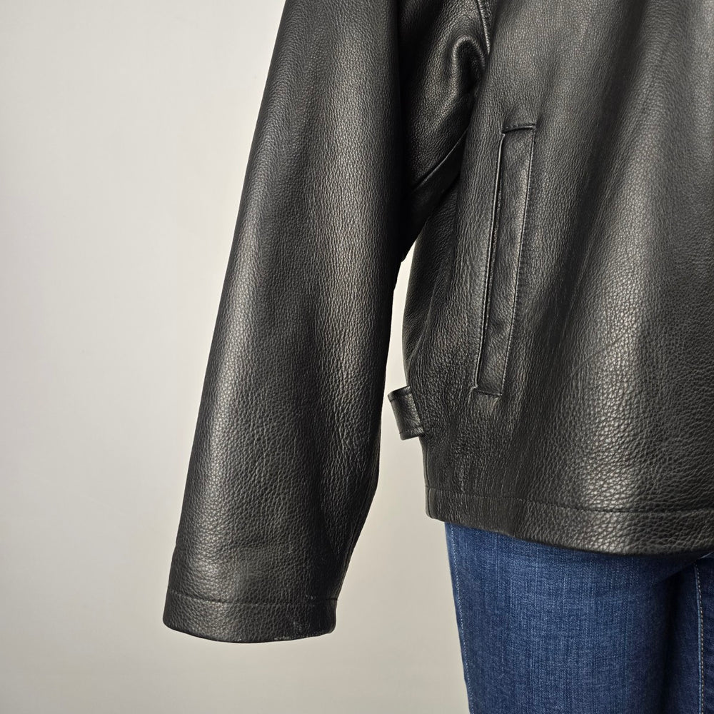 Vintage Y2k Best Buy Geek Squad Genuine Leather Jacket Size L
