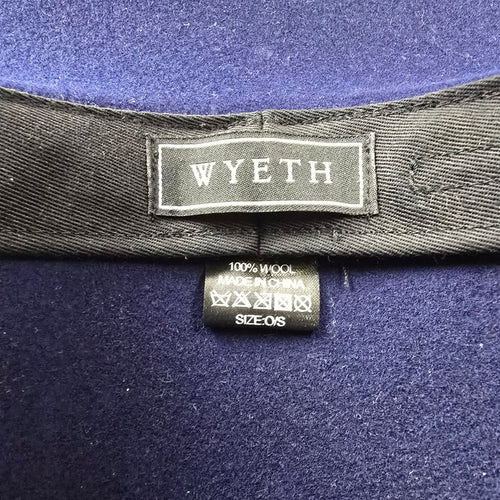 Wyeth Navy Blue 100% Wool Wide Brim Fedora Rancher Hat