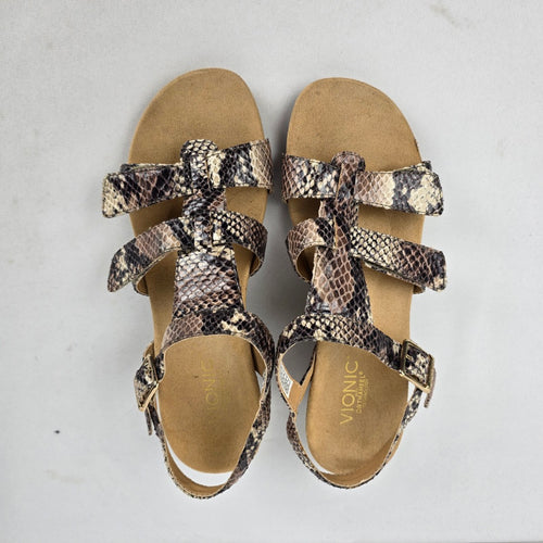 Vionic Glenda Snake Print Orthaheel Wedge Sandals Women's Size 8