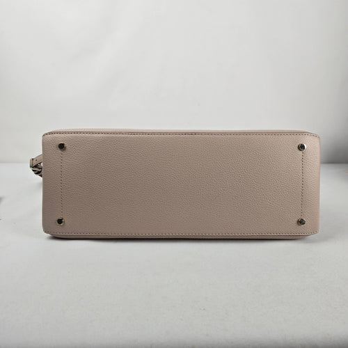 Kate Spade New York Eva Top Zip Leather Satchel Crossbody Tote Bag Warm Beige