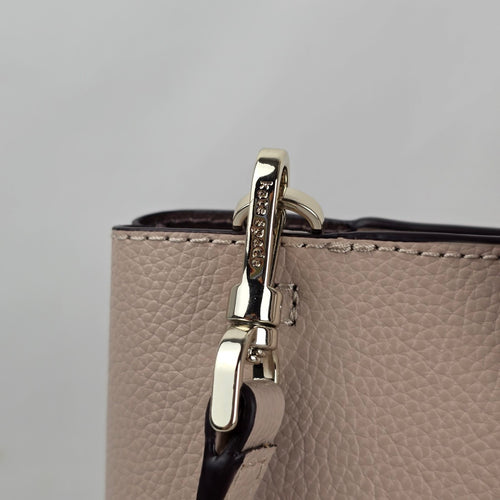 Kate Spade New York Eva Top Zip Leather Satchel Crossbody Tote Bag Warm Beige