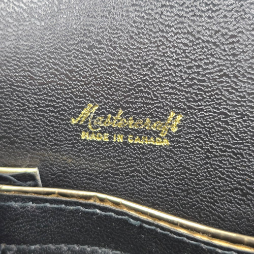 Vintage Mastercraft Black Patent Leather Handbag with Chain Strap — Made in Canada