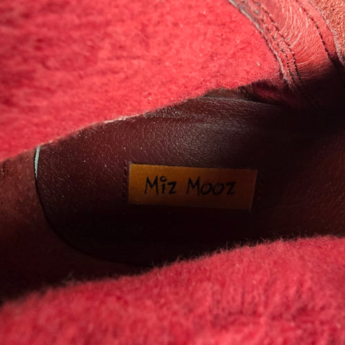 Miz Mooz Bloom Burgundy Leather Knee High Boots Button Detail Size 7.5 Wide Calf