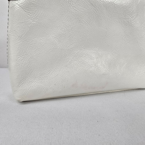 Coach White Leather Wristlet Clutch Bag Turn Lock Closure