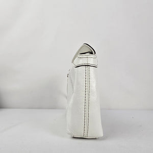 Coach White Leather Wristlet Clutch Bag Turn Lock Closure
