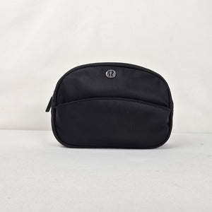 Lululemon City Essentials Black Zip Travel Cosmetic Makeup Pouch Bag