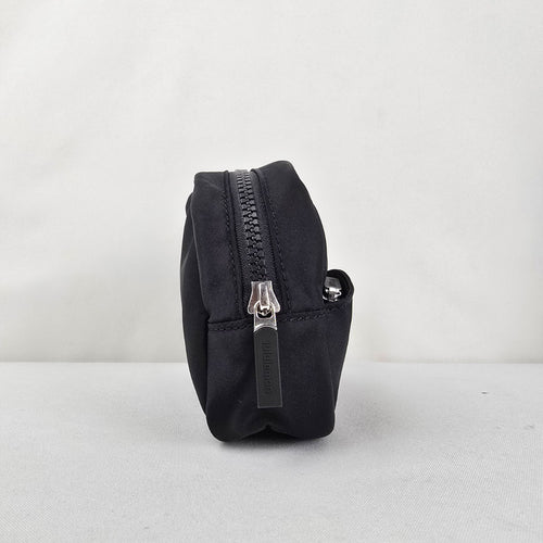 Lululemon City Essentials Black Zip Travel Cosmetic Makeup Pouch Bag
