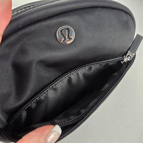 Lululemon City Essentials Black Zip Travel Cosmetic Makeup Pouch Bag