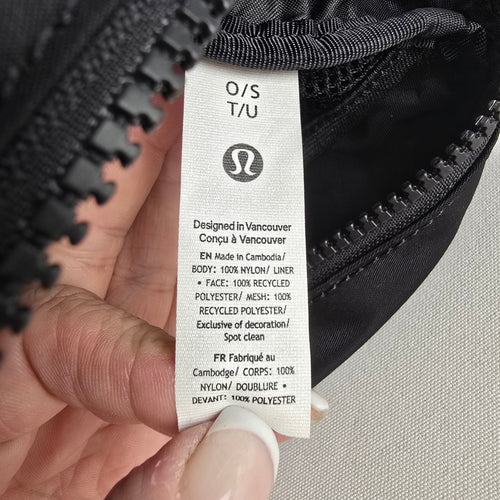 Lululemon City Essentials Black Zip Travel Cosmetic Makeup Pouch Bag