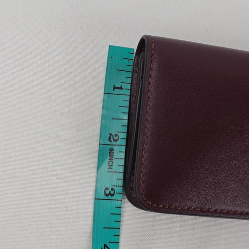 Coach Essential Slim Card Case Wallet Burgundy Leather Snap Closure