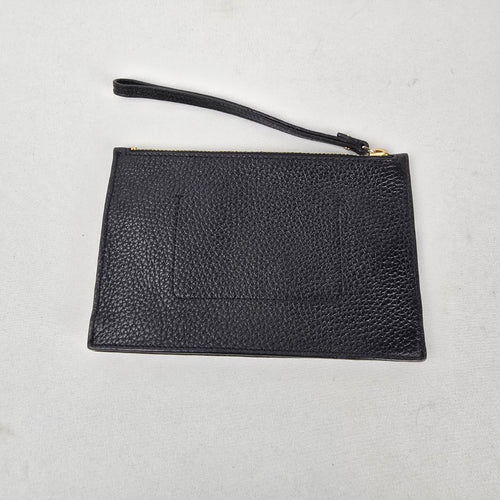 Kate Spade New York Beaded Hearts Leather Wristlet Pouch Black