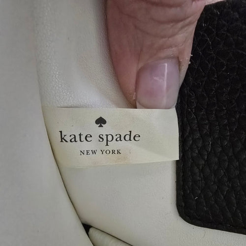 Kate Spade New York Beaded Hearts Leather Wristlet Pouch Black