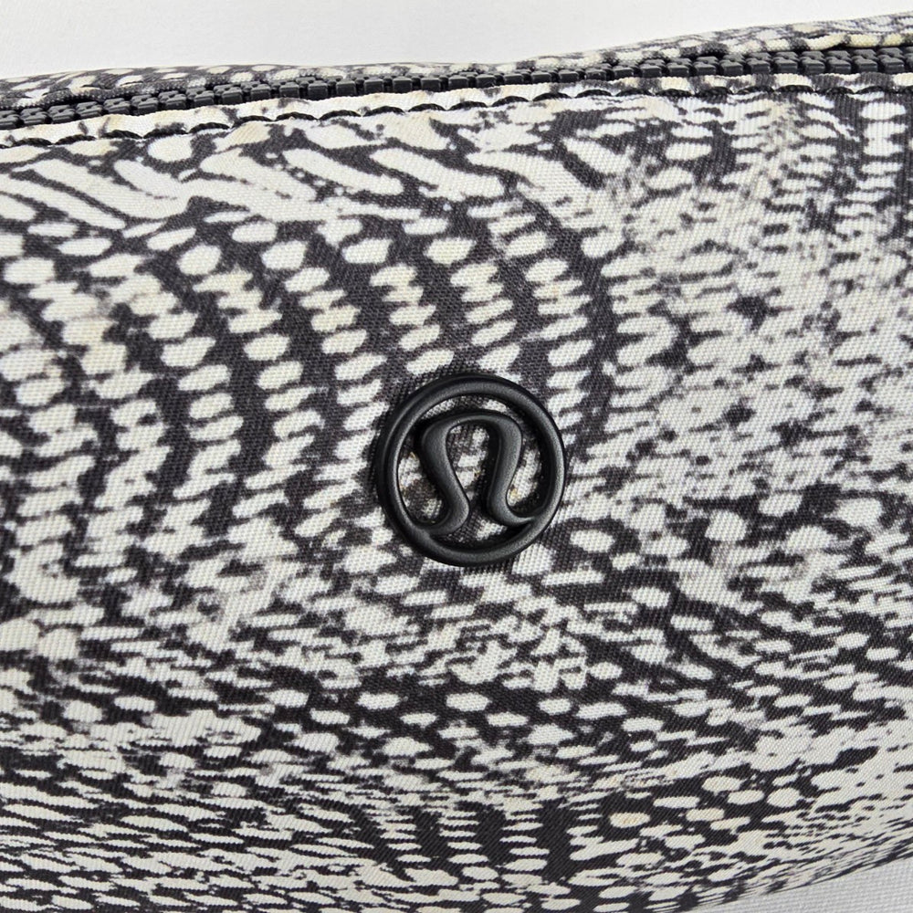 Lululemon All Yours Small Zip Pouch Snake Print Cosmetic Makeup Bag Black White