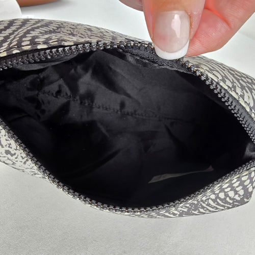Lululemon All Yours Small Zip Pouch Snake Print Cosmetic Makeup Bag Black White