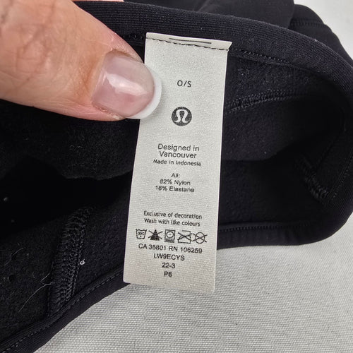 Lululemon Black Fleece Run Neck Warmer Drawstring
