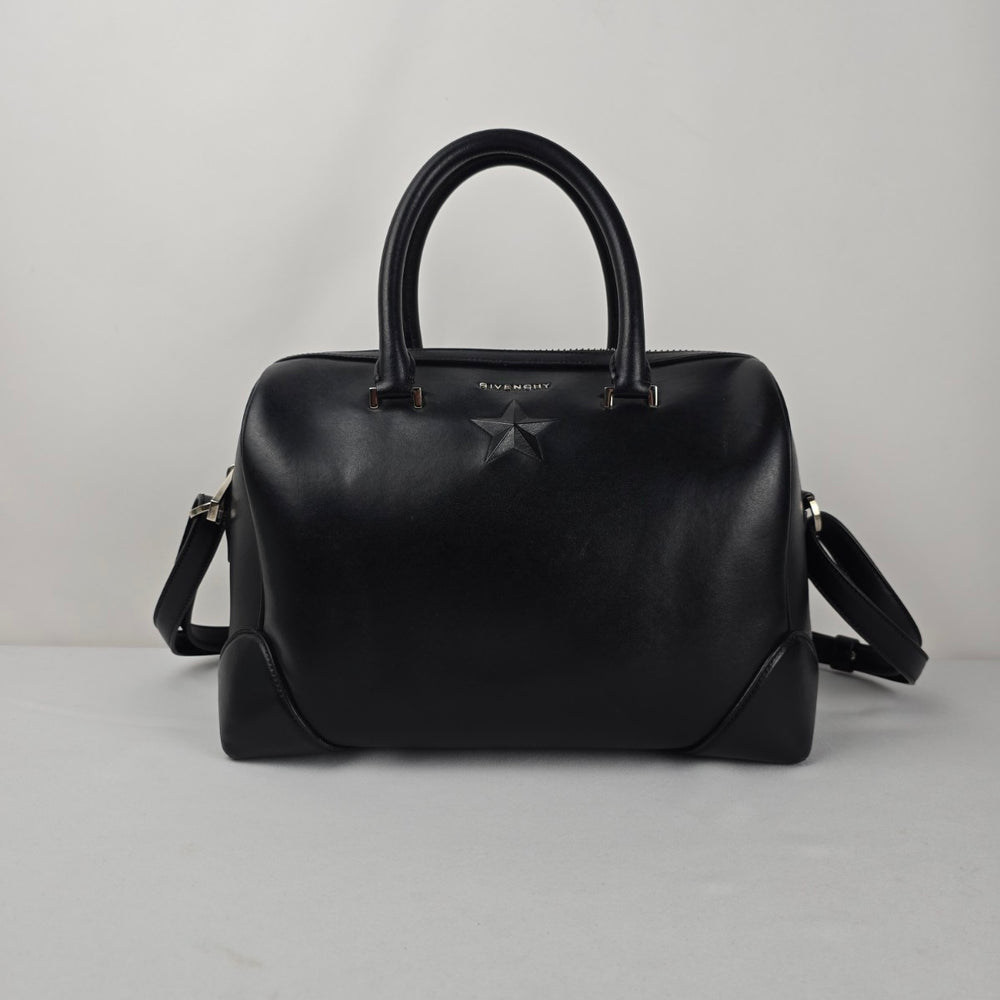 Authentic Givenchy Black Leather Star Duffle Satchel