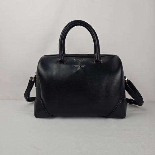 Authentic Givenchy Black Leather Star Duffle Satchel