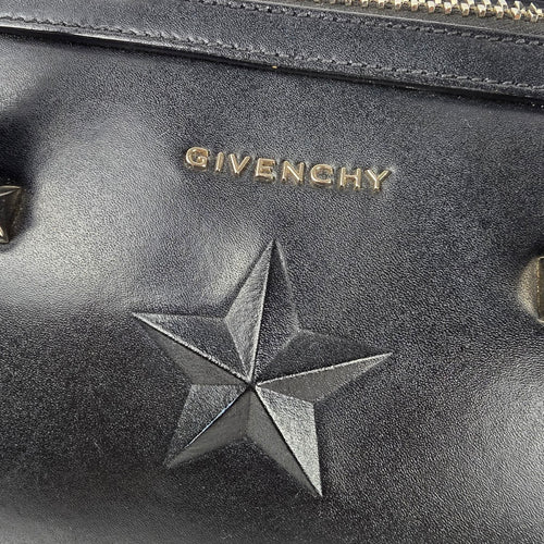 Authentic Givenchy Black Leather Star Duffle Satchel