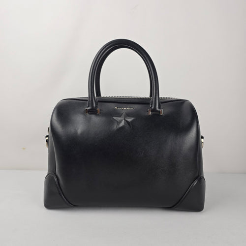 Authentic Givenchy Black Leather Star Duffle Satchel