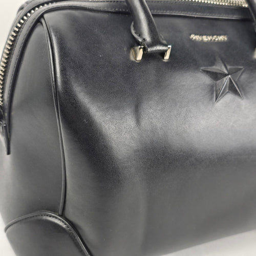 Authentic Givenchy Black Leather Star Duffle Satchel
